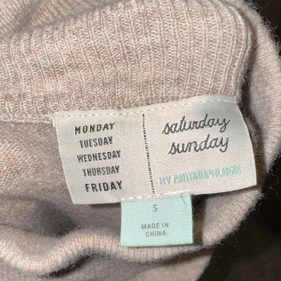 Anthropologie Saturday Sunday Soft Knit Cocoon Oversized Tan Maxi Dress Size S - Picture 9 of 9